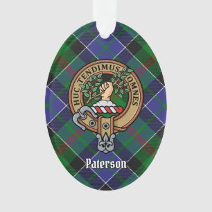 Ornamento Clan Paterson Crest sobre Tartan