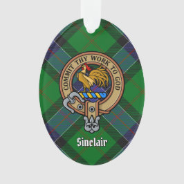 Ornamento Clan Sinclair Crest sobre a Caça ao Tartan