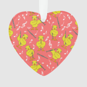 Ornamento Clarinet Pintinho Clarinets Notas de Música Cerâmi