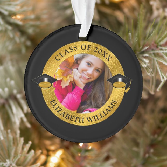 Ornamento Classe Classy de 2023 Black | Fotomia Dourada (Árvore)