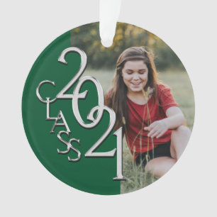 Ornamento Classe de Azul e Prata 2021 com Foto