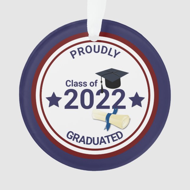 Ornamento Classe elegante do ano de graduação de 2022 (Frente)