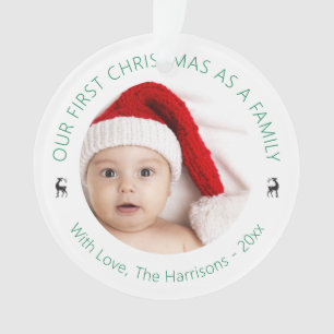 Ornamento Clássico Nossa Primeira Foto de Natal em Acrílico