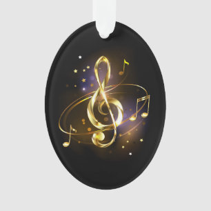 Ornamento Clave de Sol de Música Dourada
