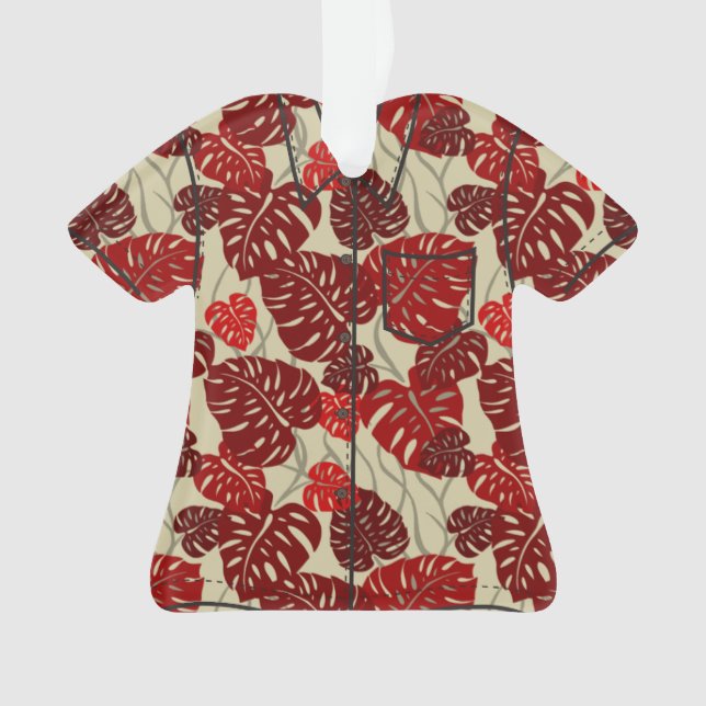 Ornamento Cliff Hanger Havaiana Monstera Leaf Aloha Shirt (Frente)