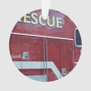 Ornamento Close up vermelho da ambulância