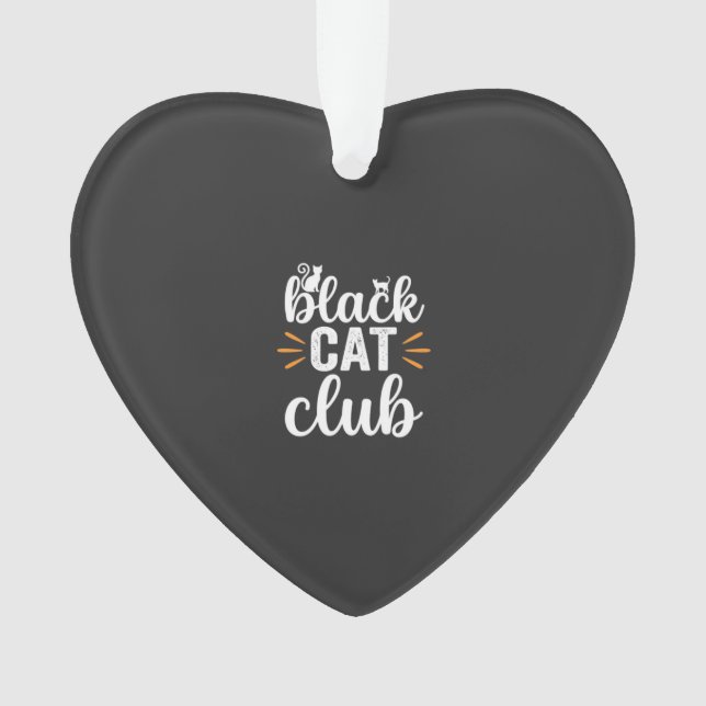 Ornamento Clube do Gato Preto Design de Halloween (Frente)
