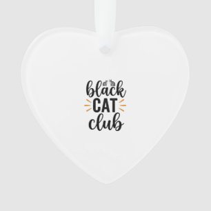 Ornamento Clube do Gato Preto Design Vetorial de Amante de G