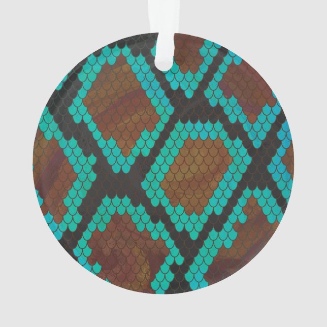 Ornamento Cobra Brown e Teal Impressão (Verso)
