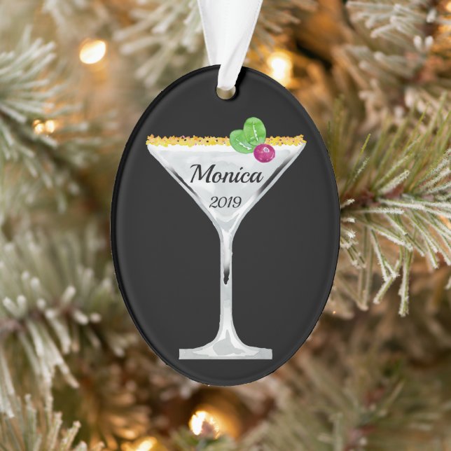 Ornamento Cocktail de Natal Branco Personalizado (Árvore)