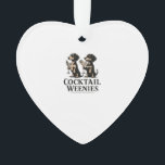Ornamento Cocktail Weenies Funny Dachshund Wiener Dog<br><div class="desc">Cocktail Weenies Funny Dachshund Wiener Dog</div>