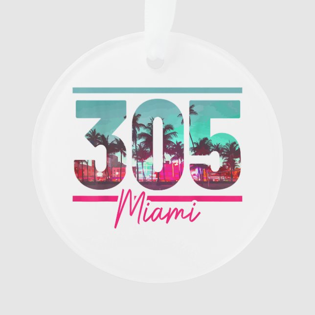 Ornamento Código de Área de Miami 305 - Prítico de Palmeiras (Frente)