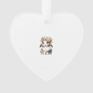 Ornamento Coelho da Páscoa para Mulheres Meninas - Flor do C