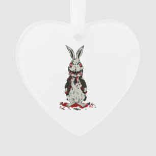 Ornamento Coelho de Páscoa Zumbi do Halloween Bunny