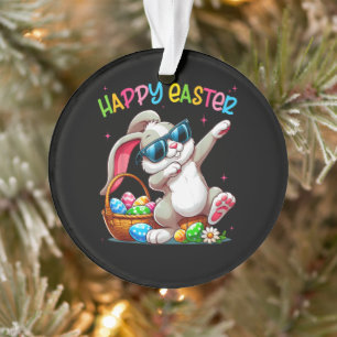 Ornamento Coelho Divertido Dabbing Páscoa Feliz Páscoa