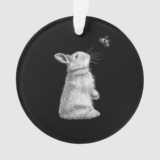 Ornamento Coelho e abelha| Presente de Bunny Lover