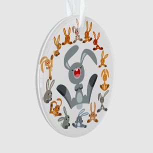 Ornamento Coelhos de Desenho Animado Fofo Mandala Ornamentaç