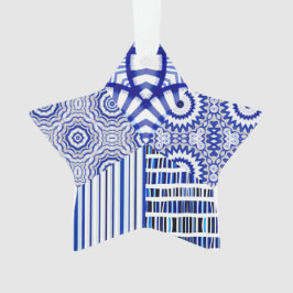 ORNAMENTO COLAGEM DE ESTRELA AZUL