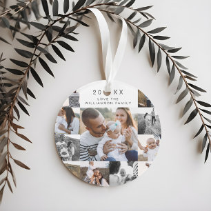 Ornamento Colagem de Fotografias com Várias Grelhas Preta e