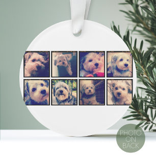 Ornamento Colagem de Fotos Personalizada com Fotos Quadradas