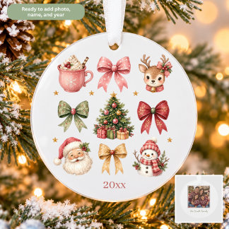 Ornamento Colagem de Natal Papai Noel Boneco de Neve Arcos R