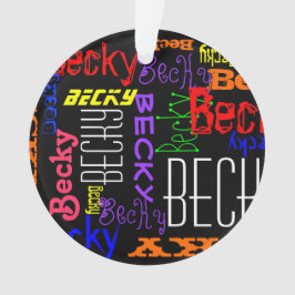 Ornamento Colagem Personalizada de Nomes Personalizados Colo