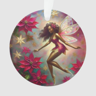Ornamento Coleção Fada de Natal - Cabelo Castanho Natural