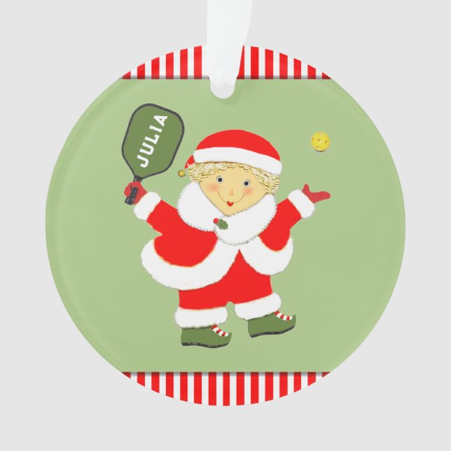 Ornamento Colecionável Fofo de Pickleball (Frente)