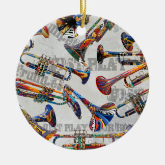 Ornamento Colorido de Trompetes, Trumpet Xmas Jule