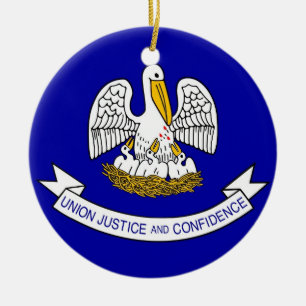 Ornamento com bandeira da Louisiana