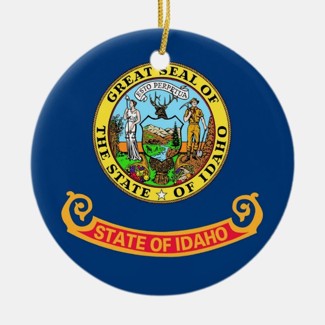 Ornamento com bandeira de Idaho (Frente)