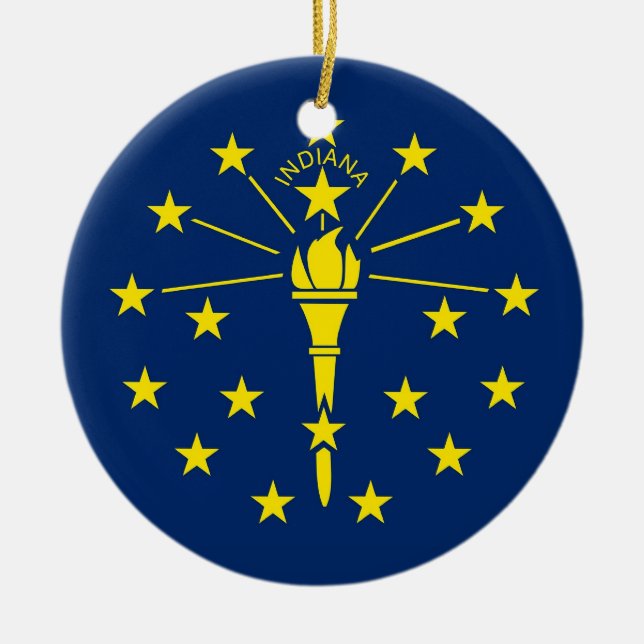 Ornamento com bandeira de Indiana (Frente)