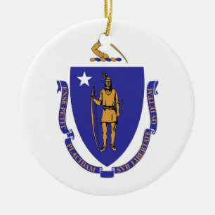 Ornamento com bandeira de Massachusetts