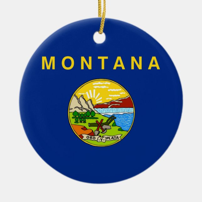 Ornamento com bandeira de Montana (Frente)