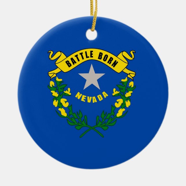 Ornamento com bandeira de Nevada (Frente)