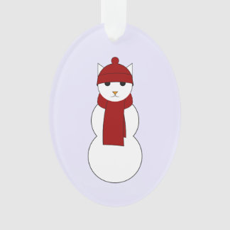 Ornamento com o Snowcat no lenço e no chapéu