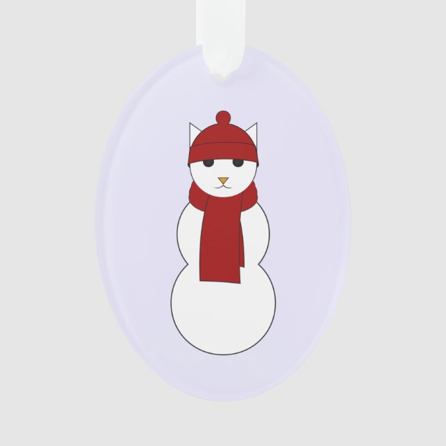 Ornamento com o Snowcat no lenço e no chapéu (Frente)