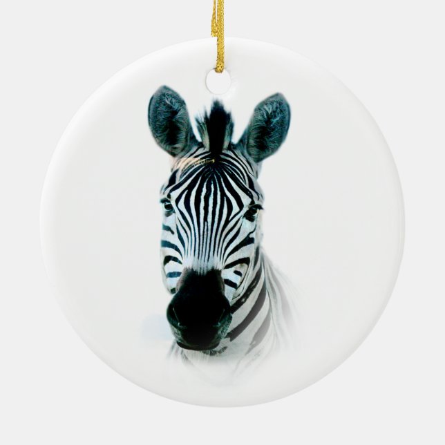 Ornamento com retrato da cabeça-zebra (Traseira)