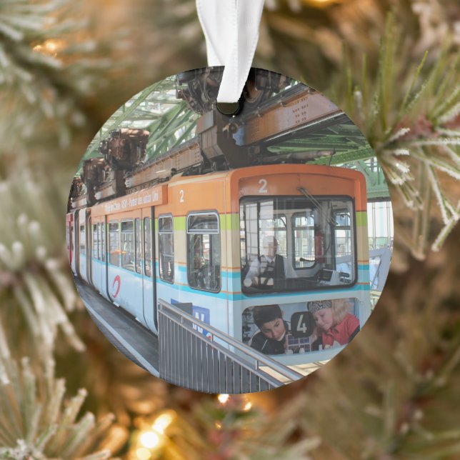 Ornamento Comboio Flutuante Wuppertal Azul Laranja (Árvore)