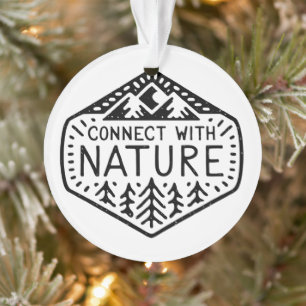 Ornamento Conecte-se com a natureza branco escandinavo