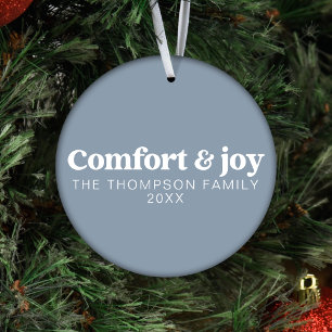 Ornamento Conforto e alegria Moderno Natal Azul Mínimo