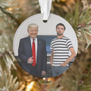Ornamento Conheceu o Presidente Donald Trump  Adicione Sua F