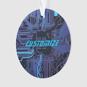 Ornamento Conselho de Circuito Eletrônico Azul PCB Blue - Ou