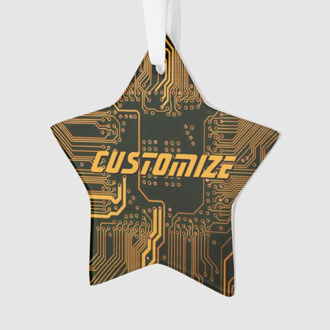 Ornamento Conselho de Circuito Laranja de PCBs Personalizado (Frente)