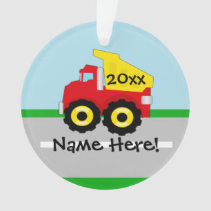 Ornamento Construção Dumptruck dos meninos dos miúdos