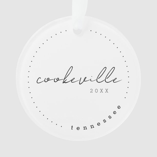 Ornamento Cookeville Tennessee TN Viagem Estados Unidos (Frente)