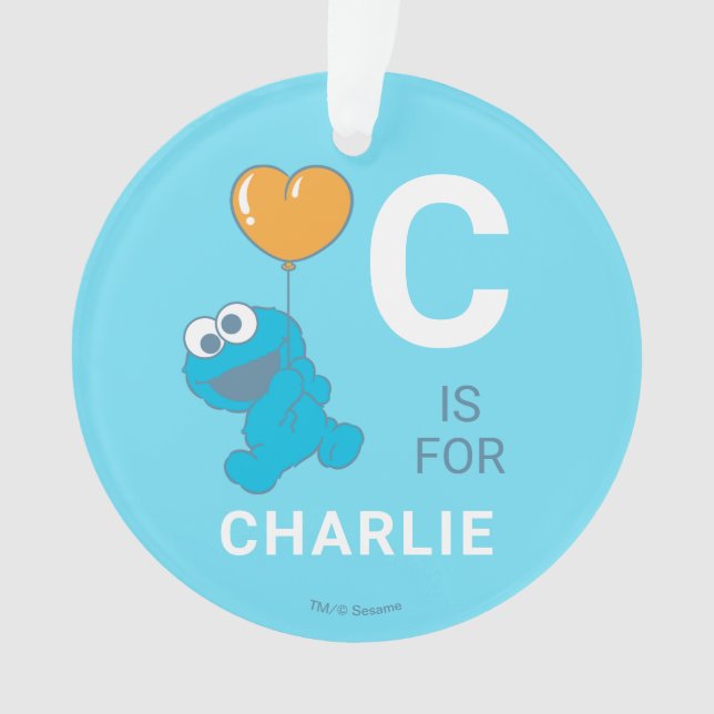 Ornamento Cookie Monster Heart Balloon (Frente)