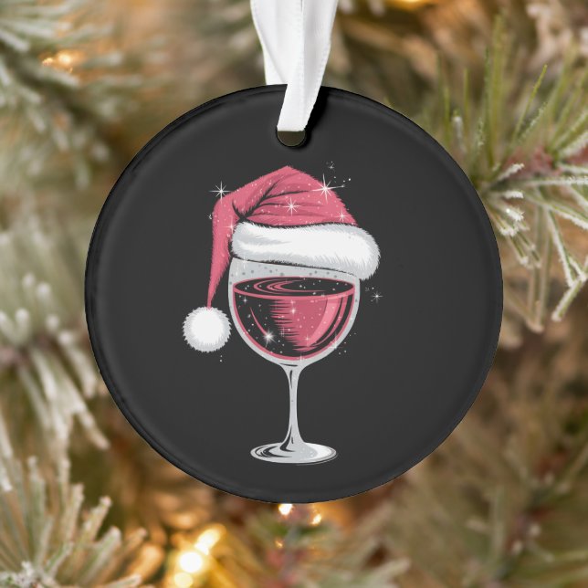 Ornamento Copo de Vinho Tinto Natal Piada Natal Xmas  (Árvore)