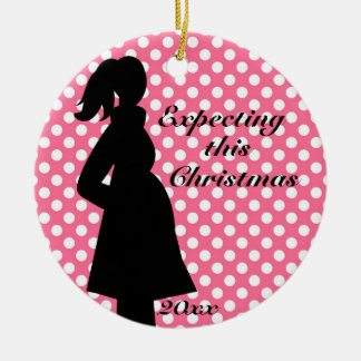 Ornamento cor-de-rosa da gravidez das bolinhas