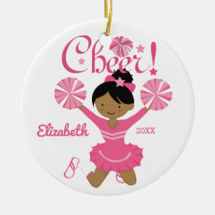 Ornamento cor-de-rosa do cheerleader do